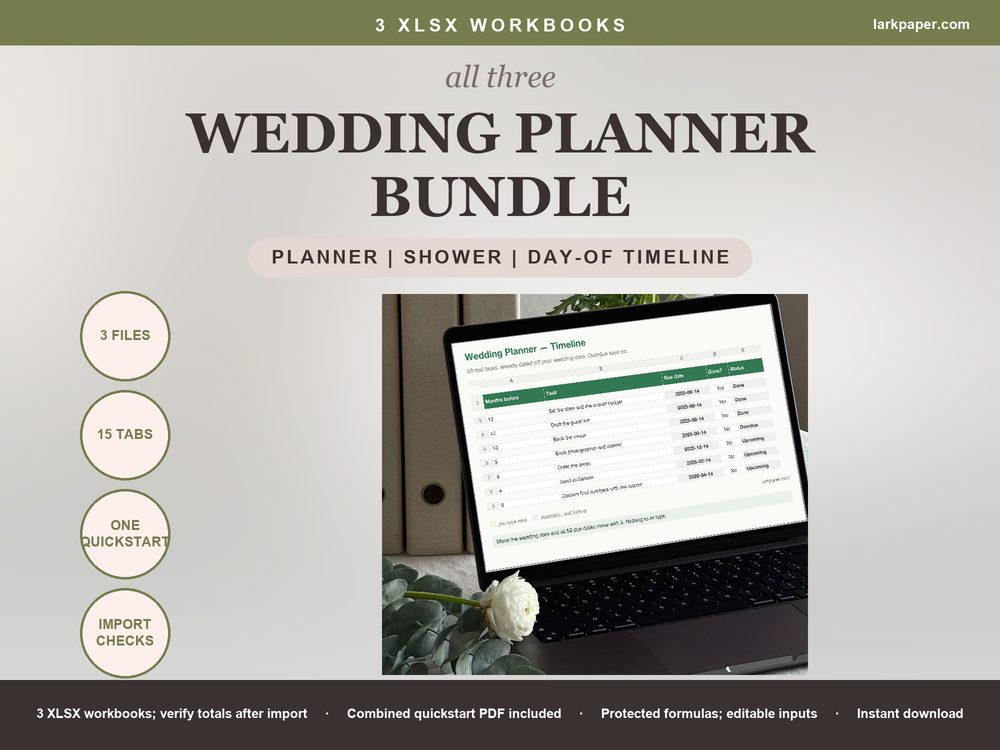 Wedding Planning Spreadsheet Bundle cover
